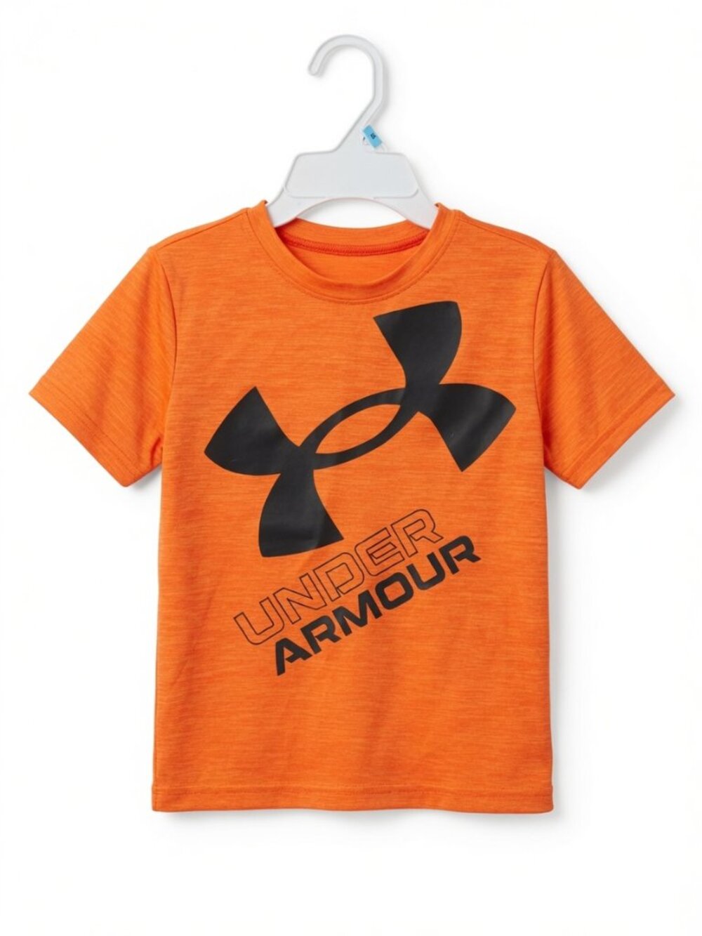 Under Armour Boys Orange HeatGear Performance T-Shirt Size 6 EUC